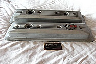 Chevy Corvette Aluminum Valve Covers BEFORE Chrome-Like Metal Polishing and Buffing Services / Restoration Services Plus Custom Painting Services