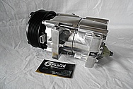 2002 Ford F-250 Aluminum AC Compressor AFTER Custom Metal Satin Finish Polishing Services