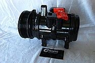 Black Coated V8 AC Compressor BEFORE Chrome-Like Metal Polishing and Buffing Services / Restoration Services