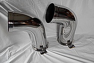 2014 Air Tractor Airplane Engine Stainless Steel Exhaust Pipes AFTER Chrome-Like Metal Polishing and Buffing Services / Restoration Services