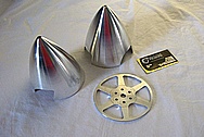 Model Airplane / Aircraft Spinner and Piece BEFORE Chrome-Like Metal Polishing and Buffing Services