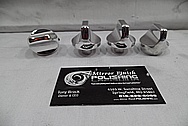 Aluminum Automotive Control Knobs AFTER Chrome-Like Metal Polishing and Buffing Services - Aluminum Polishing