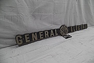 General Electric GE Aluminum Sign BEFORE Chrome-Like Metal Polishing and Buffing Services / Restoration Services Plus Custom Painting Services