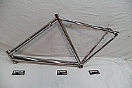Titanium Lynskey R 340 Bicycle Frame AFTER Chrome-Like Metal Polishing and Buffing Services / Restoration Services