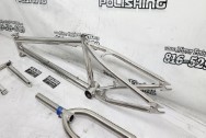 Titanium Bicycle Frame and Titanium Bicycle Parts AFTER Chrome-Like Metal Polishing - Titanium Polishing - Titanium Polishing Services - Bicycle Polishing Service