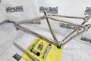 Titanium Custom Bicycle Frame, Stem, Cranks and Handlebar AFTER Chrome-Like Metal Polishing - Aluminum Polishing - Titanium Polishing Services - Bicycle Polishing Service 