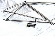 Lightweight Titanium Bicycle Frame AFTER Chrome-Like Metal Polishing and Buffing Services