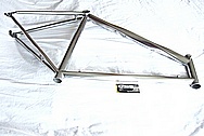 Lightweight Titanium Bicycle Frame AFTER Chrome-Like Metal Polishing and Buffing Services