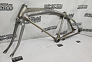 1932 Aluminum Vintage Bicycle Frame BEFORE Chrome-Like Metal Polishing and Buffing Services / Restoration Services - Aluminum Polishing - Bicycle Polishing - WITH GOUGES & NOSTALGIA LEFT IN 