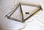 Litespeed Titanium Bicycle Frame BEFORE Chrome-Like Metal Polishing and Buffing Services