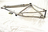 Litespeed Titanium Bicycle Frame BEFORE Chrome-Like Metal Polishing and Buffing Services