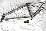 Lightweight Titanium Bicycle Frame BEFORE Chrome-Like Metal Polishing and Buffing Services