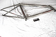 Lightweight Titanium Bicycle Frame BEFORE Chrome-Like Metal Polishing and Buffing Services