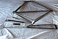6 AL/4V Titanium Bicycle Frame BEFORE Chrome-Like Metal Polishing and Buffing Services and Restoration Services