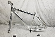 Aluminum Bicycycle Frame BEFORE Chrome-Like Metal Polishing - Aluminum Polishing