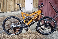 Sebastian's Orange Powdercoated Yeti 575 Mountain Bicycle Frame BEFORE Chrome-Like Metal Polishing and Buffing Services
