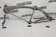 1932 Aluminum Vintage Bicycle Frame BEFORE Chrome-Like Metal Polishing and Buffing Services / Restoration Services - Aluminum Polishing - Bicycle Polishing - WITH GOUGES & NOSTALGIA LEFT IN 