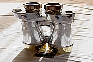 Japanese Aluminum and Brass Binoculars AFTER Chrome-Like Metal Polishing and Buffing Services