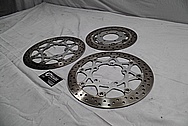 Suzuki VZR1800 M109r Stainless Steel Brake Rotors BEFORE Chrome-Like Metal Polishing and Buffing Services / Restoration Services