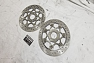 Steel Motorcycle Brake Rotors BEFORE Chrome-Like Metal Polishing - Steel Polishing