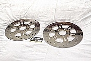 Stainless Steel Motorcycle Brake Rotors AFTER Chrome-Like Metal Polishing and Buffing Services