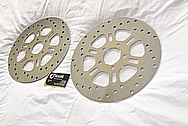 Stainless Steel Motorcycle Brake Rotors AFTER Chrome-Like Metal Polishing and Buffing Services