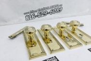 Vintage Brass Door Handle Project AFTER Chrome-Like Metal Polishing - Brass Polishing - Door Hardware Polishing Service