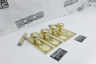Vintage Brass Door Handle Project AFTER Chrome-Like Metal Polishing - Brass Polishing - Door Hardware Polishing Service
