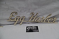 Brass Egg Harbor Sign AFTER Chrome-Like Metal Polishing and Buffing Services / Restoration Services