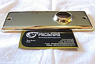 Brass Door Trim Pieces and Handle Set BEFORE Chrome-Like Metal Polishing and Buffing Services