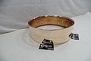 Brass Snare Drum Shell AFTER Chrome-Like Metal Polishing and Buffing Services - Brass Polishing Service