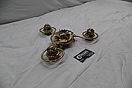 Brass Eagle Lantern Light Fixture and Chains BEFORE Chrome-Like Metal Polishing and Buffing Services / Restoration Services