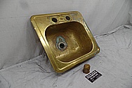 Brass Sink BEFORE Chrome-Like Metal Polishing - Brass Polishing Service 