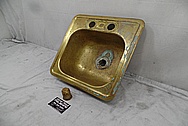 Brass Sink BEFORE Chrome-Like Metal Polishing - Brass Polishing Service 
