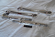 Aluminum Control Arm Pieces AFTER Chrome-Like Metal Polishing - Aluminum Polishing