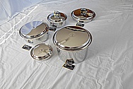 Stainless Steel Pots, Pans and Lids AFTER Chrome-Like Metal Polishing - Stainless Steel Polishing