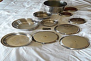 Stainless Steel Pots, Pans and Lids BEFORE Chrome-Like Metal Polishing - Stainless Steel Polishing