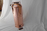 Vintage Copper Fire Extinguisher Tank AFTER Chrome-Like Metal Polishing and Buffing Services - Copper Polishing