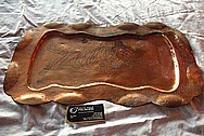 Copper Plaque Design Piece BEFORE Chrome-Like Metal Polishing and Buffing Services