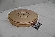 Vintage Copper Turntable BEFORE Chrome-Like Metal Polishing and Buffing Services - Copper Polishing Services 