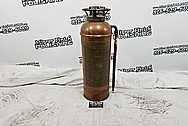 LaFrance New York Fire Equipment Corporation Copper Fire Extinguisher Tank BEFORE Chrome-Like Metal Polishing and Buffing Services - Copper Polishing 