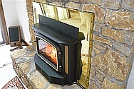 Brass Fireplace Trim AFTER Chrome-Like Metal Polishing and Buffing Services