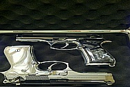 Twin Stainless Steel Beretta Gun Frames, Slidesm, Barrels and Magazines AFTER Chrome-Like Metal Polishing and Buffing Services