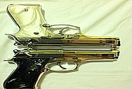 Twin Stainless Steel Beretta Gun Frames, Slidesm, Barrels and Magazines AFTER Chrome-Like Metal Polishing and Buffing Services