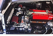 Teds 1965 Chevy Corvette Restoration Mod Engine Aluminum AC Compressor, Alternator and Steel Bracket AFTER Chrome-Like Metal Polishing and Buffing Services
