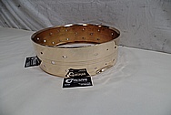 Brass Snare Drum Shell AFTER Chrome-Like Metal Polishing and Buffing Services - Brass Polishing Service 