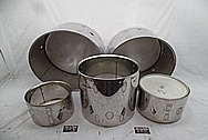 Ludwig Stainless Steel Drum Shells BEFORE Chrome-Like Metal Polishing and Buffing Services - Stainless Steel Polishing Services