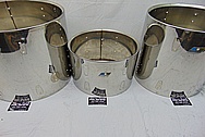 Ludwig Stainless Steel Drum Set BEFORE Chrome-Like Metal Polishing and Buffing Services - Stainless Steel Drum Polishing and Welding 