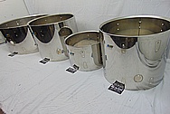 Ludwig Stainless Steel Drum Shells AFTER Chrome-Like Metal Polishing and Buffing Services - Stainless Steel Polishing Services