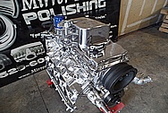 540 Horsepower Aluminum 6.2L 376 CI Engine Block, Chevy Corvette LS3 Engine, Tilden Motorsports Ultra 4 Cam Package, Custom Ground Cam, Hardended Chromoly Pushrods, Dual Valve springs and Titanium Retainers, Double Roller Timing set AFTER Chrome-Like Metal Polishing and Buffing Services - Aluminum Engine Block Polishing